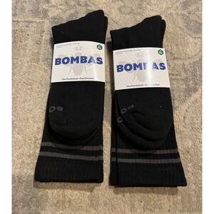New 2 Pairs Bombas Men's X-Large XL Mens Black Calf Socks